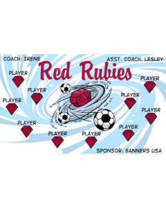 Red Rubies Soccer 13oz Vinyl Team Banner DIY Live Designer