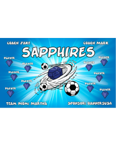 Sapphires Soccer 9oz Fabric Team Banner DIY Live Designer