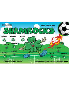 Shamrocks Soccer 9oz Fabric Team Banner DIY Live Designer