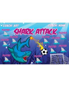 Shark Attack Soccer 9oz Fabric Team Banner DIY Live Designer
