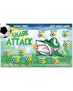 Shark Attack Soccer 9oz Fabric Team Banner DIY Live Designer