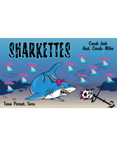 Sharkettes Soccer 13oz Vinyl Team Banner DIY Live Designer