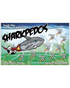 Sharkpedos Soccer 9oz Fabric Team Banner DIY Live Designer