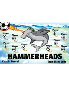 Hammerheads Soccer 13oz Vinyl Team Banner DIY Live Designer