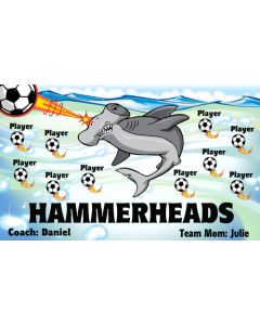 Hammerheads Soccer 9oz Fabric Team Banner DIY Live Designer