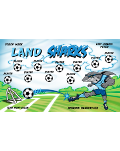 Land Sharks Soccer 9oz Fabric Team Banner DIY Live Designer