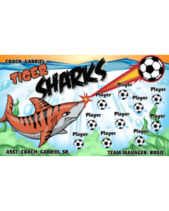 Tiger Sharks Soccer 9oz Fabric Team Banner DIY Live Designer