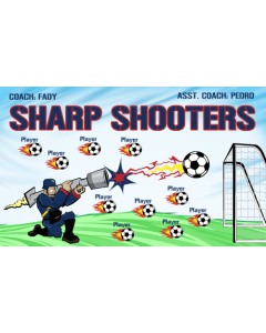 Sharp Shooters Soccer 9oz Fabric Team Banner DIY Live Designer
