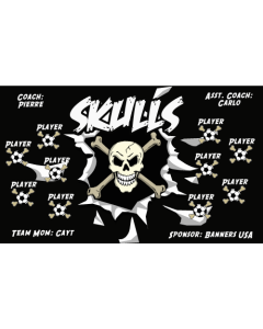 Skulls Soccer 13oz Vinyl Team Banner DIY Live Designer
