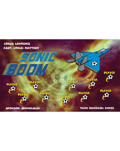 Sonic Boom Soccer 9oz Fabric Team Banner DIY Live Designer