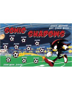 Sonic Shadows Soccer 9oz Fabric Team Banner DIY Live Designer