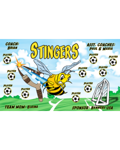 Stingers Soccer 9oz Fabric Team Banner DIY Live Designer
