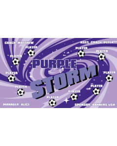 Purple Storm Soccer 9oz Fabric Team Banner DIY Live Designer