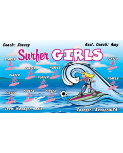 Surfer Girls Soccer 9oz Fabric Team Banner DIY Live Designer