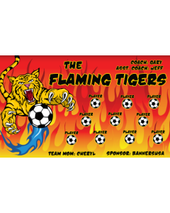 Flaming Tigers Soccer 13oz Vinyl Team Banner DIY Live Designer