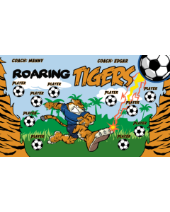 Roaring Tigers Soccer 9oz Fabric Team Banner DIY Live Designer