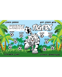 White Tigers Soccer 13oz Vinyl Team Banner DIY Live Designer