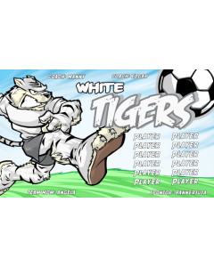 White Tigers Soccer 9oz Fabric Team Banner DIY Live Designer