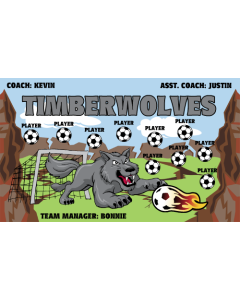 Timberwolves Soccer 9oz Fabric Team Banner DIY Live Designer