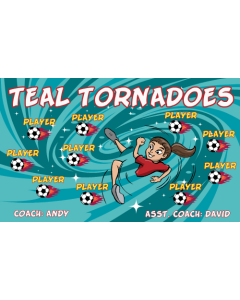 Teal Tornadoes Soccer 13oz Vinyl Team Banner DIY Live Designer