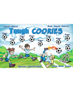 Tough Cookies Soccer 9oz Fabric Team Banner DIY Live Designer