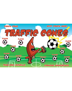 Traffic Cones Soccer 9oz Fabric Team Banner DIY Live Designer