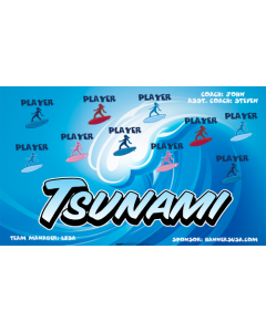 Tsunamis Soccer 9oz Fabric Team Banner DIY Live Designer
