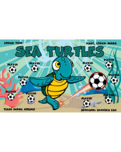 Sea Turtles Soccer 9oz Fabric Team Banner DIY Live Designer