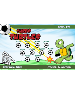 Turbo Turtles Soccer 9oz Fabric Team Banner DIY Live Designer