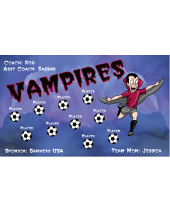 Vampires Soccer 9oz Fabric Team Banner DIY Live Designer