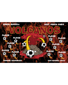 Volcanoes Soccer 9oz Fabric Team Banner DIY Live Designer