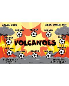 Volcanoes Soccer 9oz Fabric Team Banner DIY Live Designer