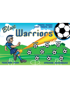 Blue Warriors Soccer 13oz Vinyl Team Banner DIY Live Designer