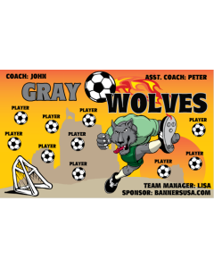 Gray Wolves Soccer 13oz Vinyl Team Banner DIY Live Designer