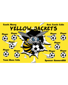 Yellow Jackets Soccer 9oz Fabric Team Banner DIY Live Designer